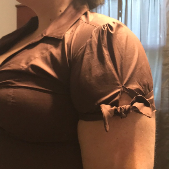 Brown Retro style dress. Shirtdress. Size 2XL - Picture 1 of 4